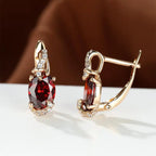 Crimson Twilight Drop Earrings | Gold