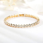 Round Cut Tennis Bracelet | Gold