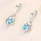 Eclipse Heart Drop Earrings | White Gold