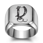 Classic Noble Initial Ring | White Gold