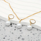 Golden Grace Pearl Jewelry Set | Gold