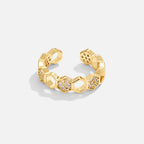 Crystal Honeycomb Ring | Gold