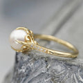 Vintage Gold Pearl Centerpiece Ring