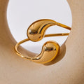 Gold Abstract Drop Cuff Adjustable Bracelet