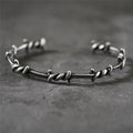 Vintage Gothic Barbed Silver Bangle Bracelet