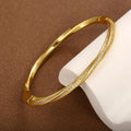 Gold Sleek Double Row Crystal Bracelet