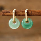 Aventurine Carabiner Fish-hook Earrings