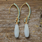Elegant Amazonite & Gold Drop Earrings