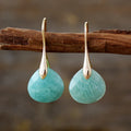 Amazonite Gold Drop Earrings